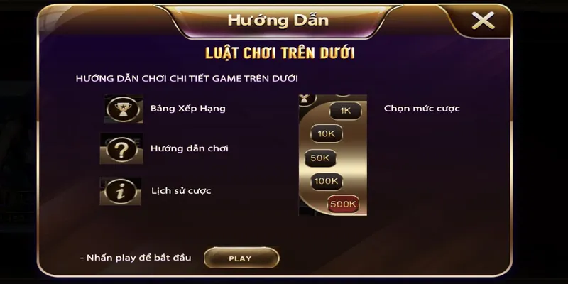 Cách chơi game Trên dưới